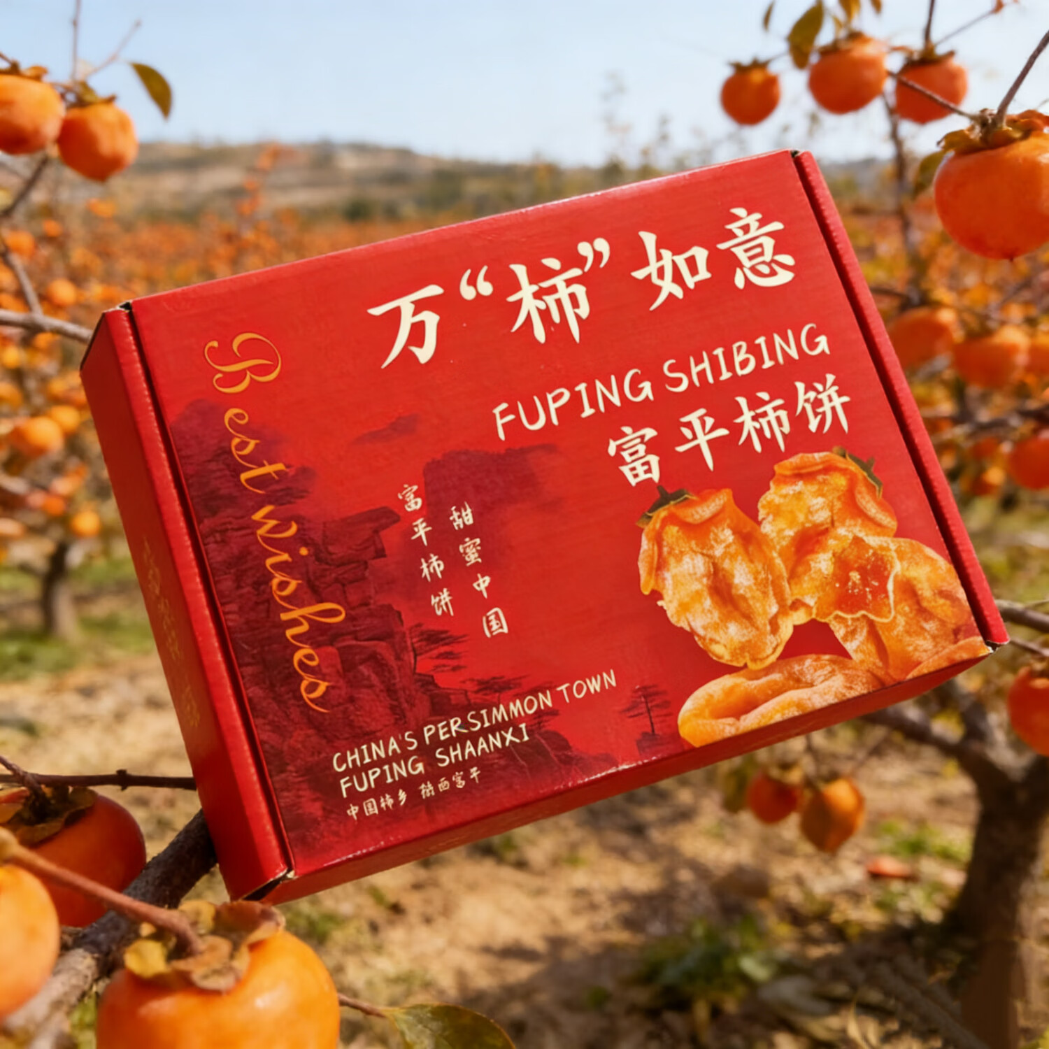 绿相忆陕西富平吊柿饼 自然流心霜降独立包装当季时令生鲜小柿饼 中果2斤精美礼盒【净重1.6斤】