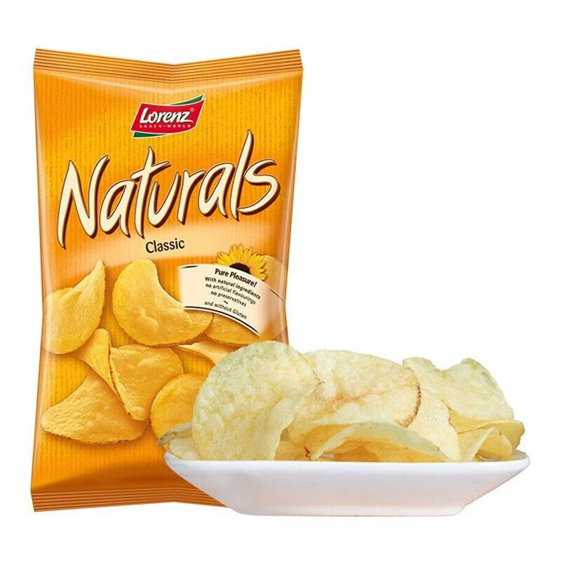 勞侖茲（Lorenz）德國勞倫茲薯片諾然滋原切薯片多口味零食美味好吃進(jìn)口薯片 經(jīng)典原味薯片100g 1包