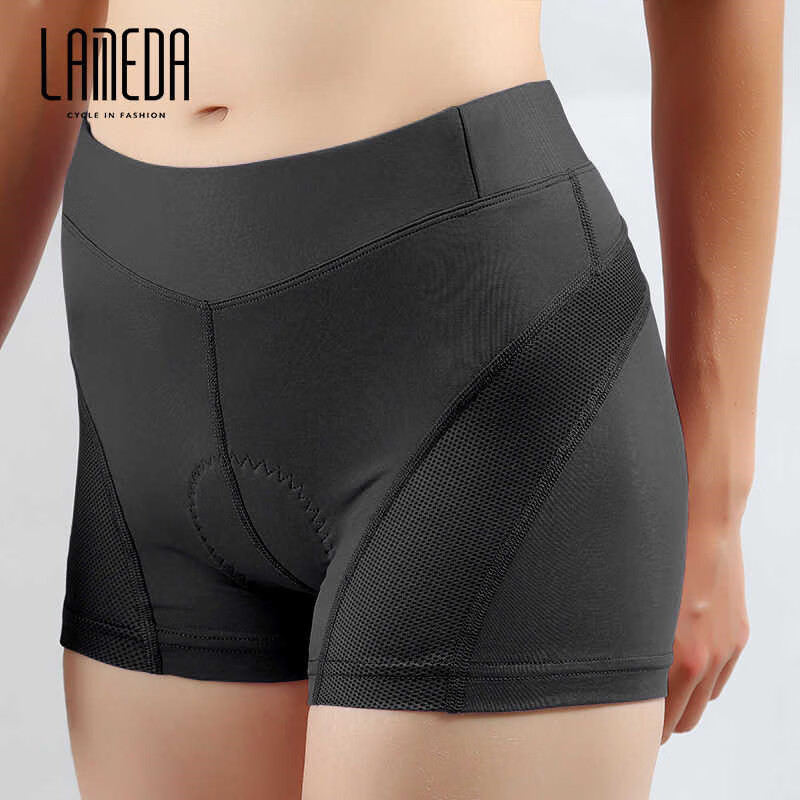 兰帕达自行车骑行内裤女硅胶海绵短裤山地公路车透气骑行短裤 骑行内裤-女款-黑色 XL