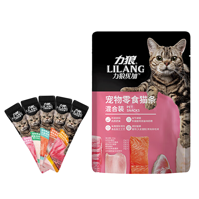 ���ǣ�LILANG��è��ʳʪ������èͨ��è����ʳ���ʷ�����è����è�� 5��ζ��װ150g��10֧15gװ��