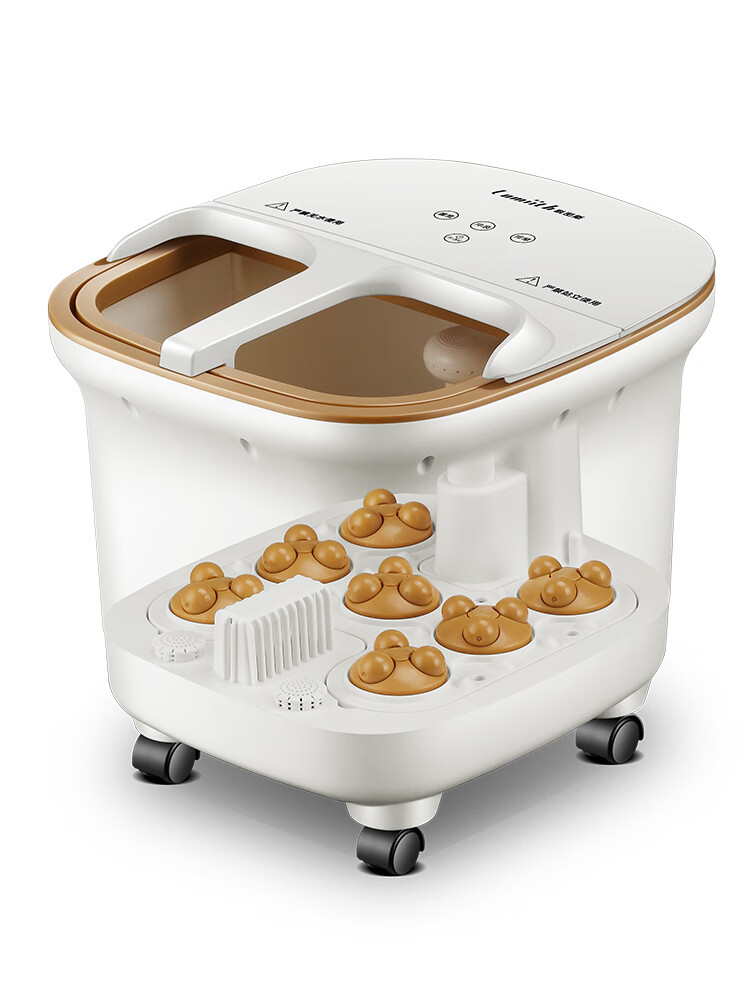 A&G泡脚桶全自动电动按摩足浴盆加热家用洗脚过小腿神器智能恒温熏蒸 全自动按摩触摸屏升级款（北卡蓝）