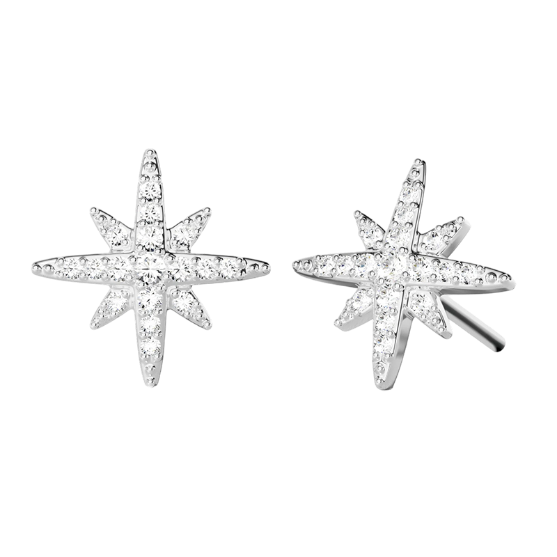 APM Monaco六芒星银耳钉女银耳饰时尚饰品生日送女友礼物 经典六芒星银耳钉