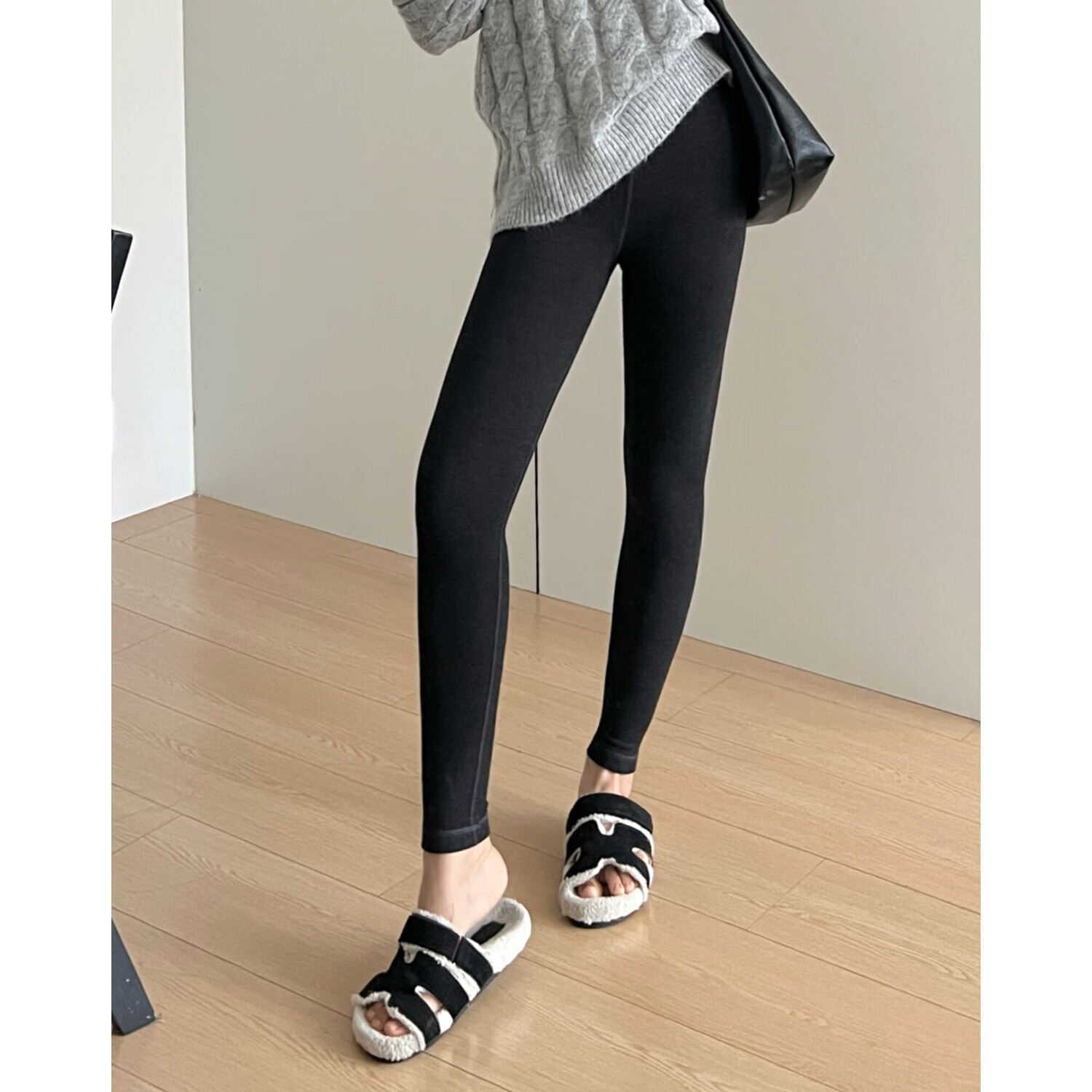 ZOPL【达人推荐】秋冬row羊毛打底裤女可外穿加绒不掉裆高腰收腹C133 深花灰色 S 85-100斤 京东折扣/优惠券