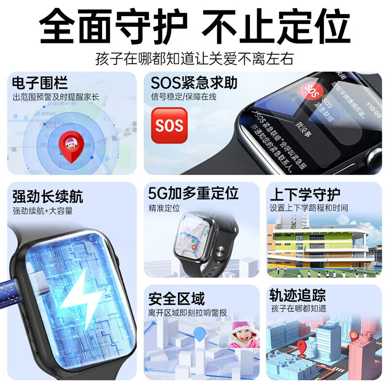HUCATIER天才华为机适用儿童电话手表微信视频小学初高中生青少年6-12-18岁5G全网通可插卡防水定位男女孩 旗舰粉(双摄摄像+长续航微Q抖+任意下载)