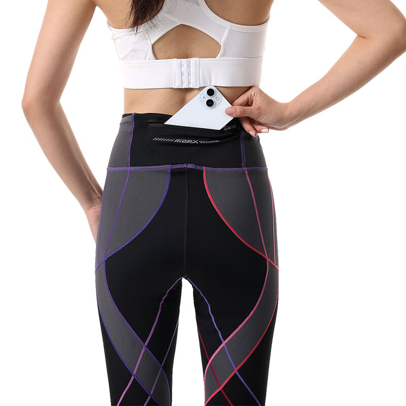 MZPX压缩长裤女GD健身支撑训练马拉松运动跑步速干口袋紧身长裤春秋季 女GD（薄款）黑色 四口袋高强度 M 裤腰周长平量64cm