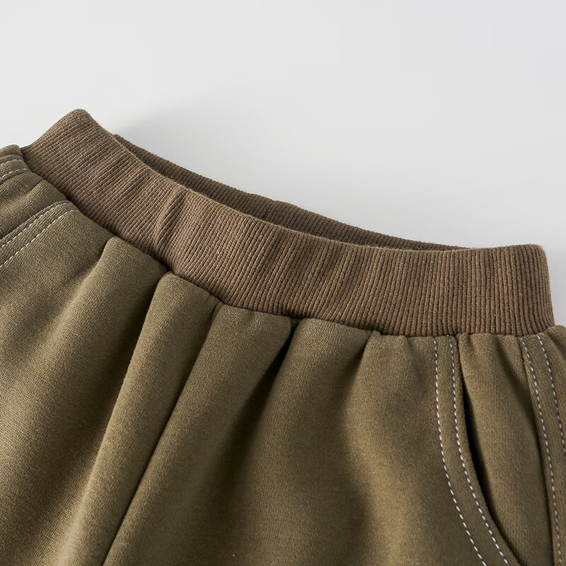 棉花堂（cottontown）【加绒】棉花堂儿童裤子秋冬女童运动裤小童卫裤休闲裤加绒童装冬 麻灰 120 120/56