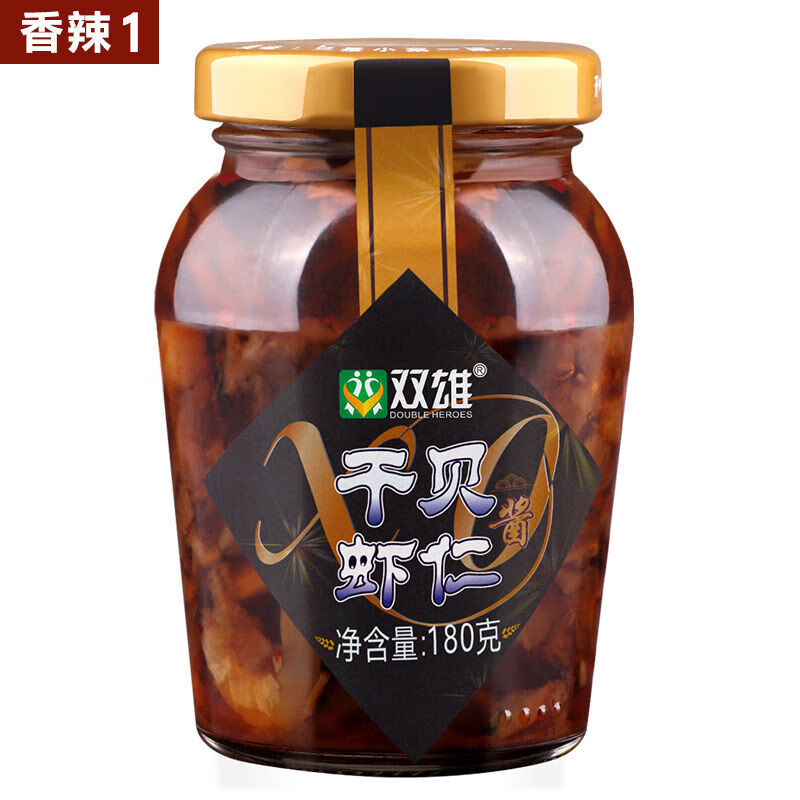 双雄拌饭虾酱瑶柱虾仁酱xo酱开胃下饭菜咸虾子海鲜拌面酱干贝即食 瑶柱虾仁XO酱180g香辣*1瓶