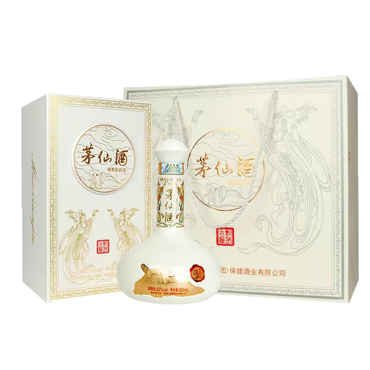 茅仙贵州茅台集团黔茅酒53度酱香型白酒 纯粮坤沙白酒  自喝送礼招待C 53度 500mL 6瓶 【茅台茅仙酒·黔茅古酱 6瓶原箱】