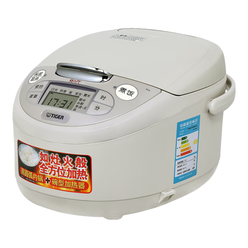 虎牌（TIGER）虎牌 JAX-C10C多功能电饭锅智能家用微电脑预约定时电饭煲附蒸格  JAX-C10C浅灰色/2-5人 3L