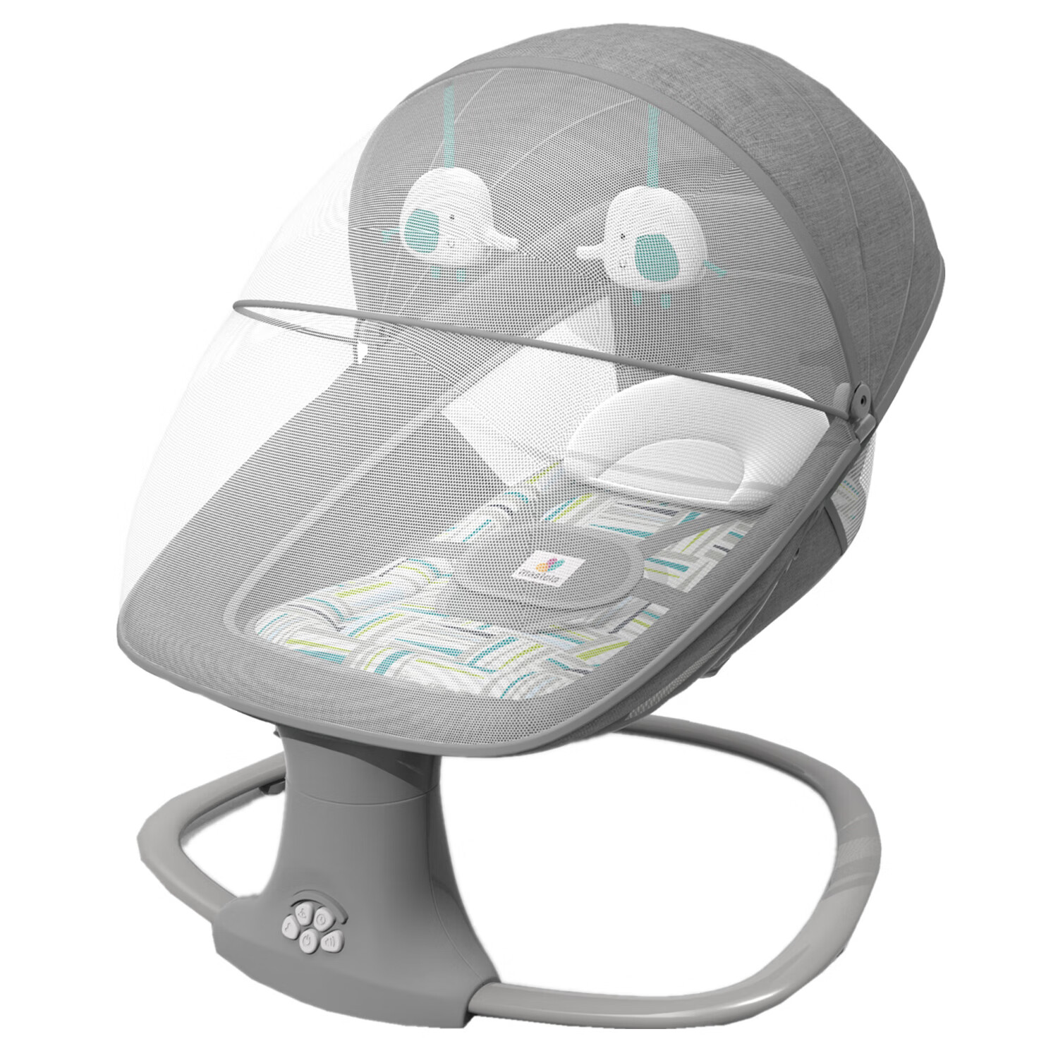 MASTELA哄娃神器新生儿婴儿电动摇摇椅婴幼儿安抚摇篮椅宝宝摇椅可躺可坐 三合一摇椅 摩卡灰（无餐盘）