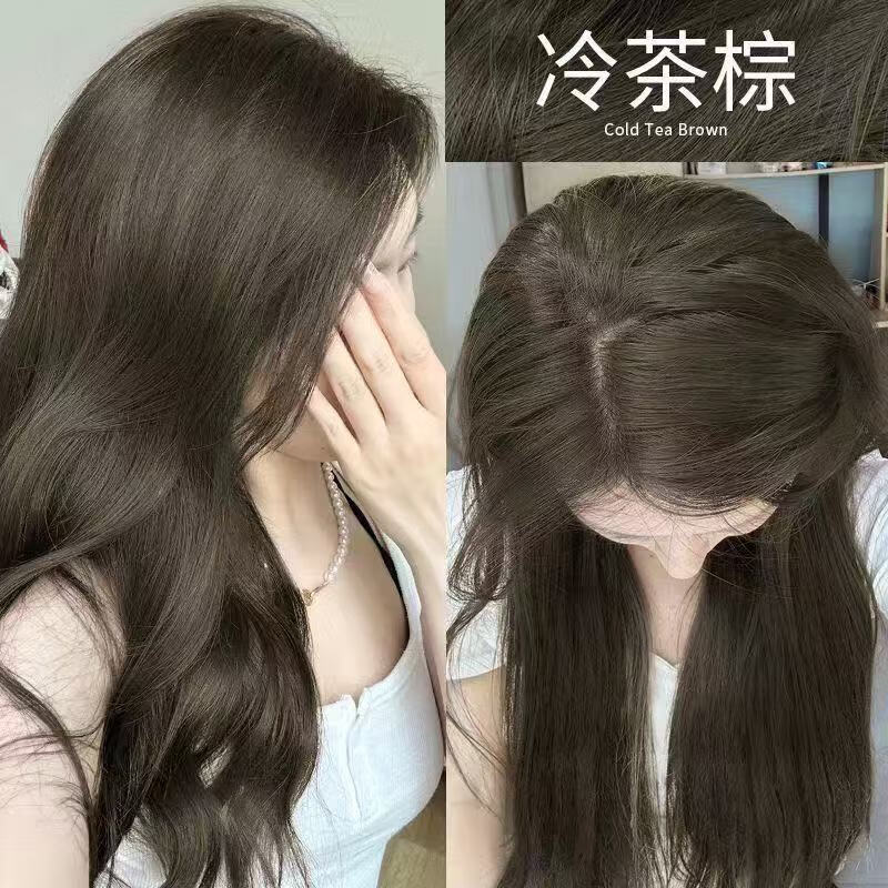 欧莱雅植物流行色在家染发剂膏女孕妇可用冷茶棕色盖白发 栗棕色【盖白发孕妇可用】