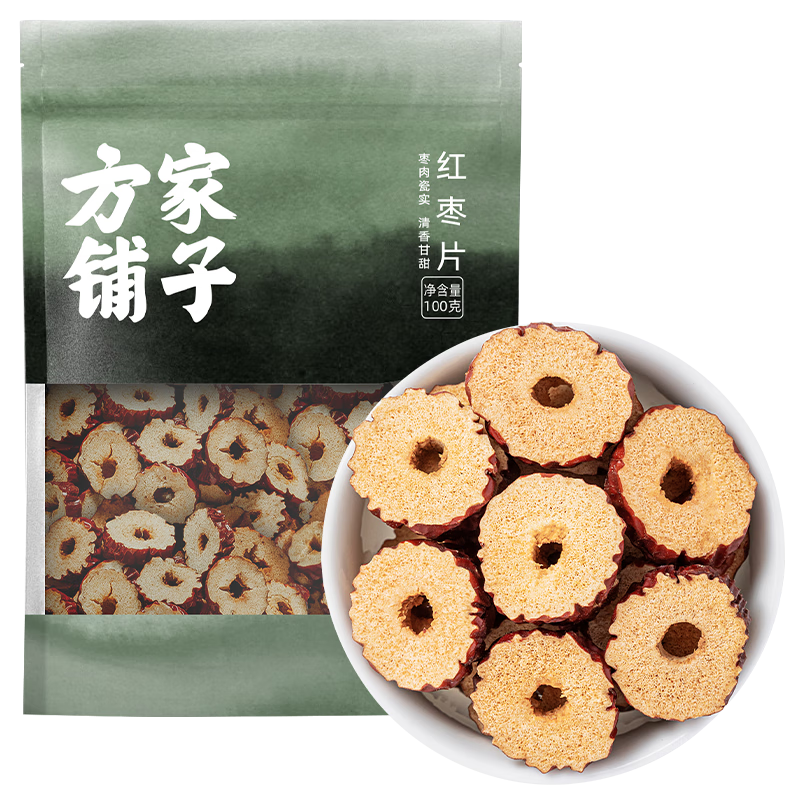 方家鋪子中華老字號 紅棗片 無核棗片大棗濃香泡茶泡水花茶水果茶 100g*1袋