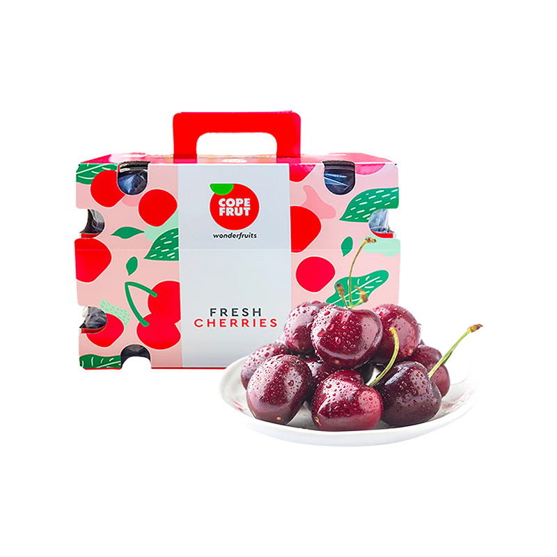京鲜生【赠送PLUS定制礼袋】智利车厘子4J级10斤礼盒 果径约32-34mm