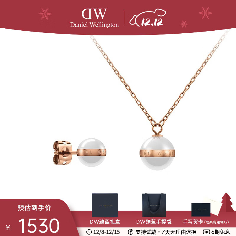 丹尼尔惠灵顿（DanielWellington）dw项链耳饰简约项链耳坠 生日礼物送女友送老婆 DW00400152+D