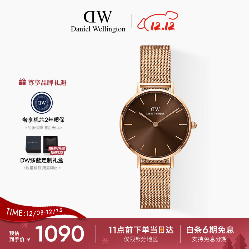 丹尼尔惠灵顿（DanielWellington）DW手女表 全新配色钢带女士手表 时尚欧美表节日礼物DW00100476