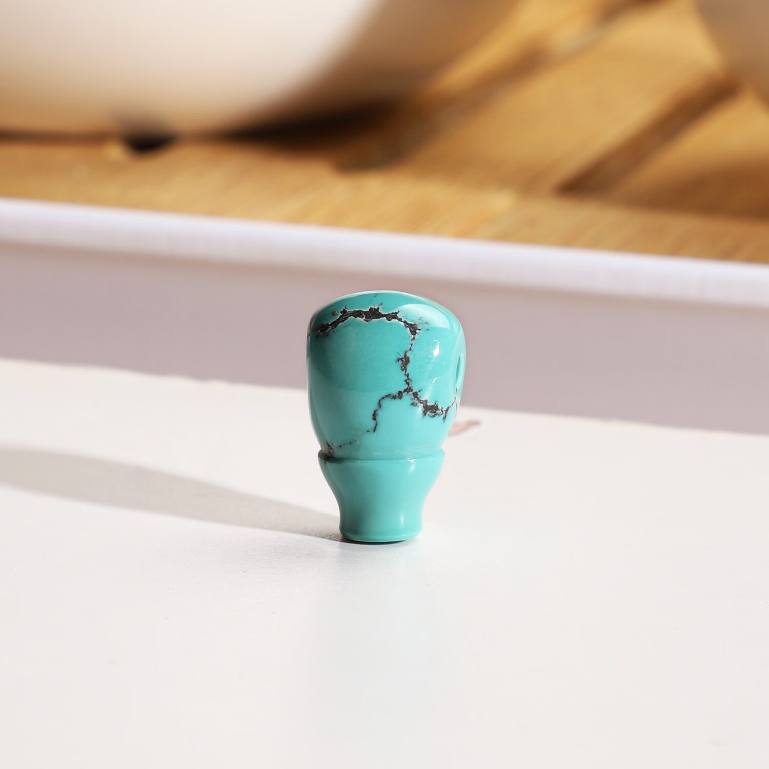 snqp原矿绿松三通佛头 湖北高瓷一体三通配饰配珠佛珠配饰 15.1x 28号