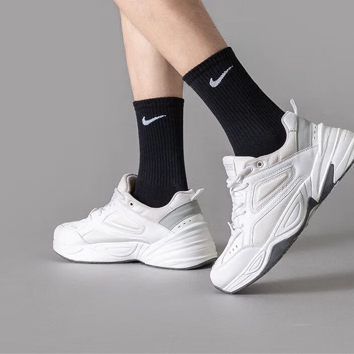 JUST DO IT-耐克(NIKE)袜子男女训练款透气短中长棉袜休闲跑步健身运动袜 【5双礼盒装】白色 S 短筒