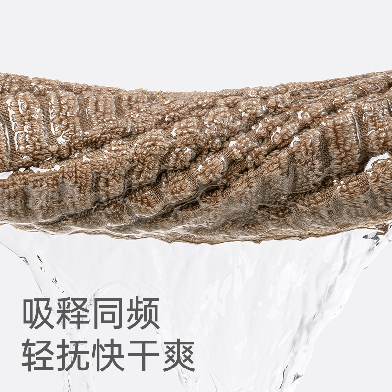 三利A类纯棉毛巾男士华夫格吸水速干酒店用大面巾成人洗脸家用 浅棕+墨绿【A类华夫格】 2条