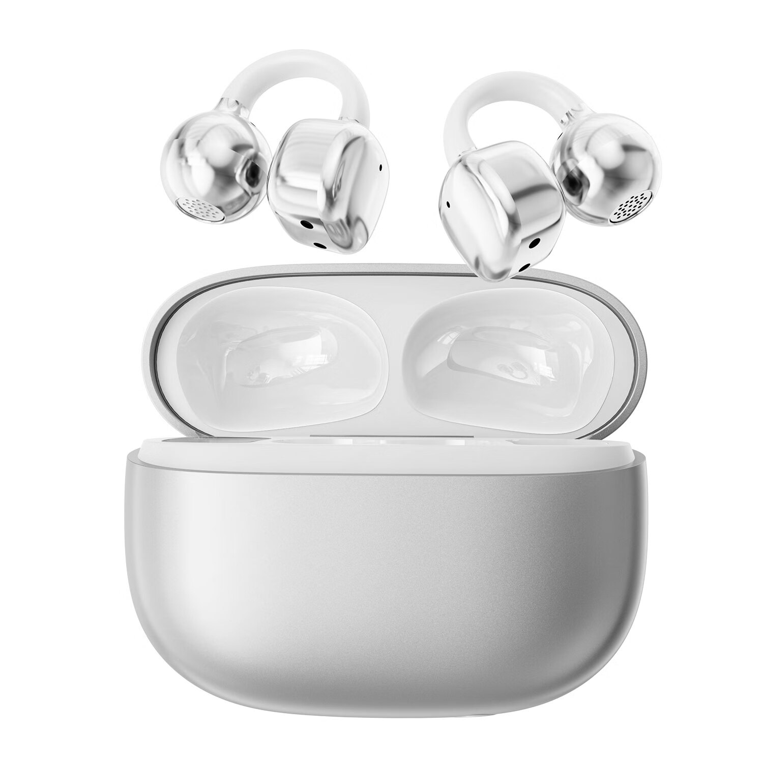 天语（TOUCH）蓝牙耳机耳夹式 骨传导概念开放式 不漏音不入耳 久戴不痛 长续航适配苹果华为小米 跑步骑行游戏 冰霜银