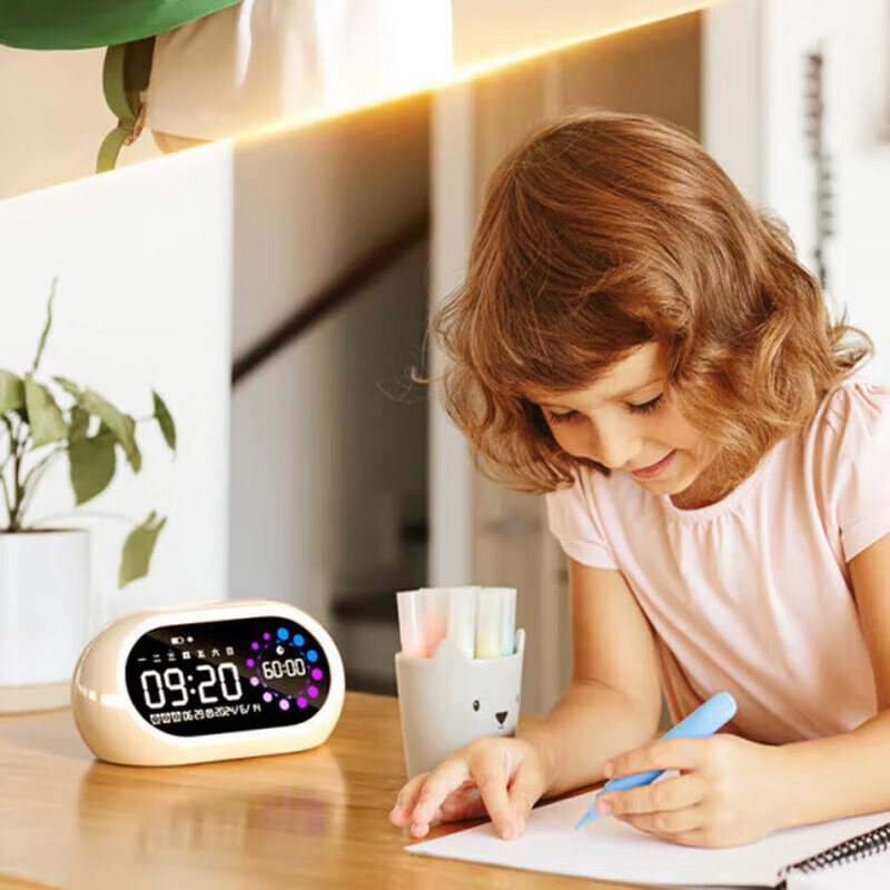 AILUKI【法国】闹钟学生专用起床神器智能2025新款学生开学叫醒声音大儿童时钟儿童男孩女孩用强力叫醒 充电款-双倍续航象牙白