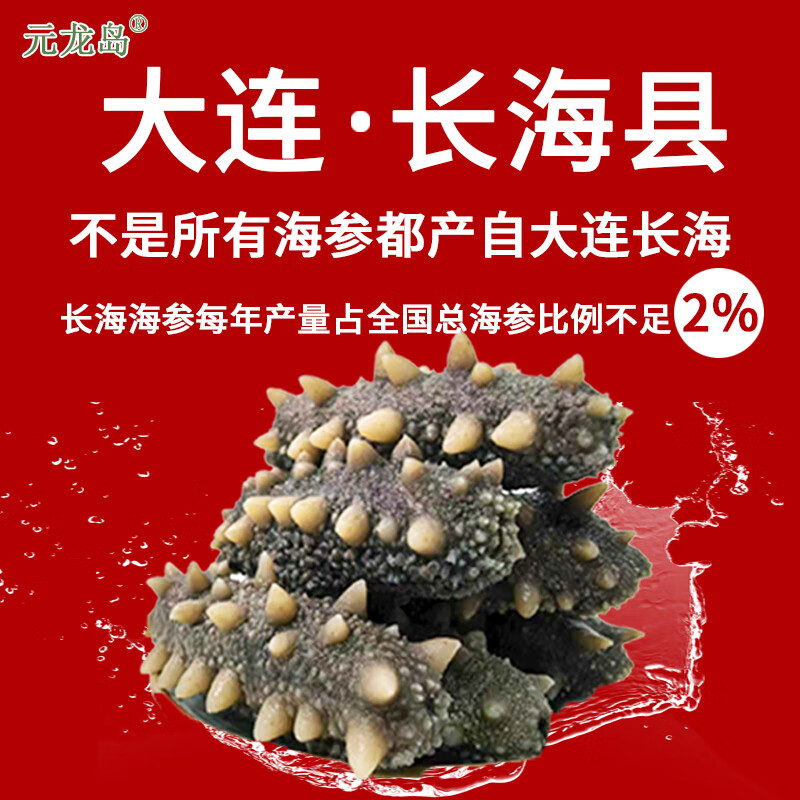 元龙岛即食海参 大连海参 辽参 长海县野生海参底播刺身 鲜食海参礼盒 鲜食海参礼盒1斤 6~10只
