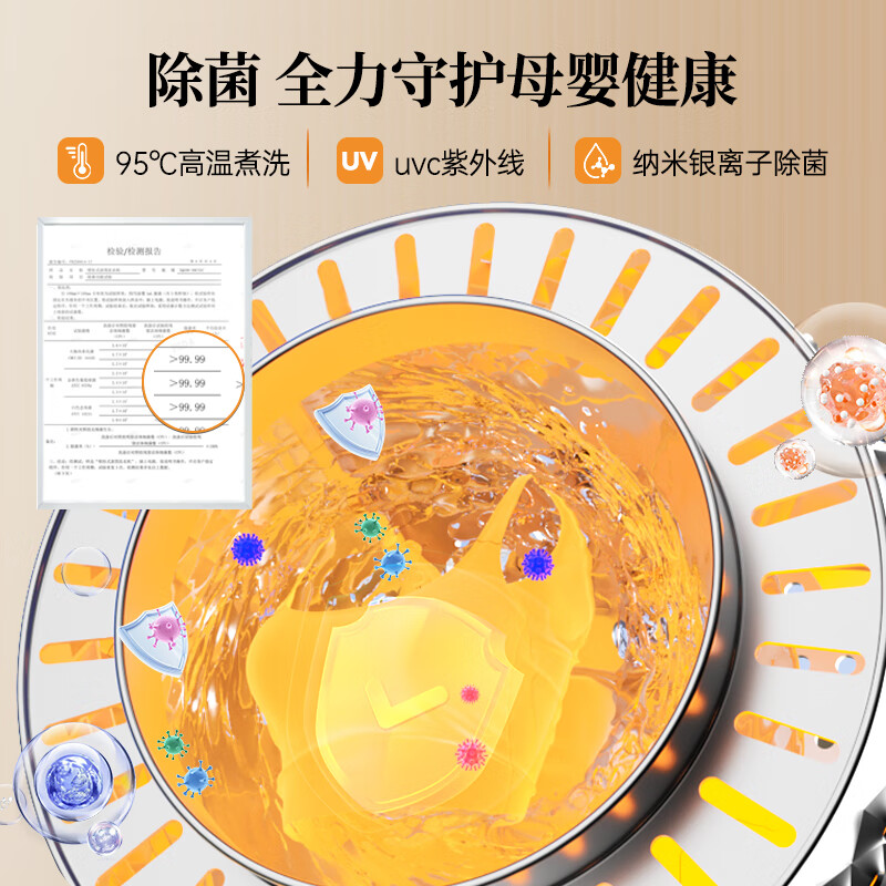 WINIA【新品上市】壁挂洗衣机小型婴儿童挂壁式内衣洗烘一体机母婴除螨除菌迷你机身 【母婴专洗】奶油白 洗烘脱+杀菌除螨+超静音