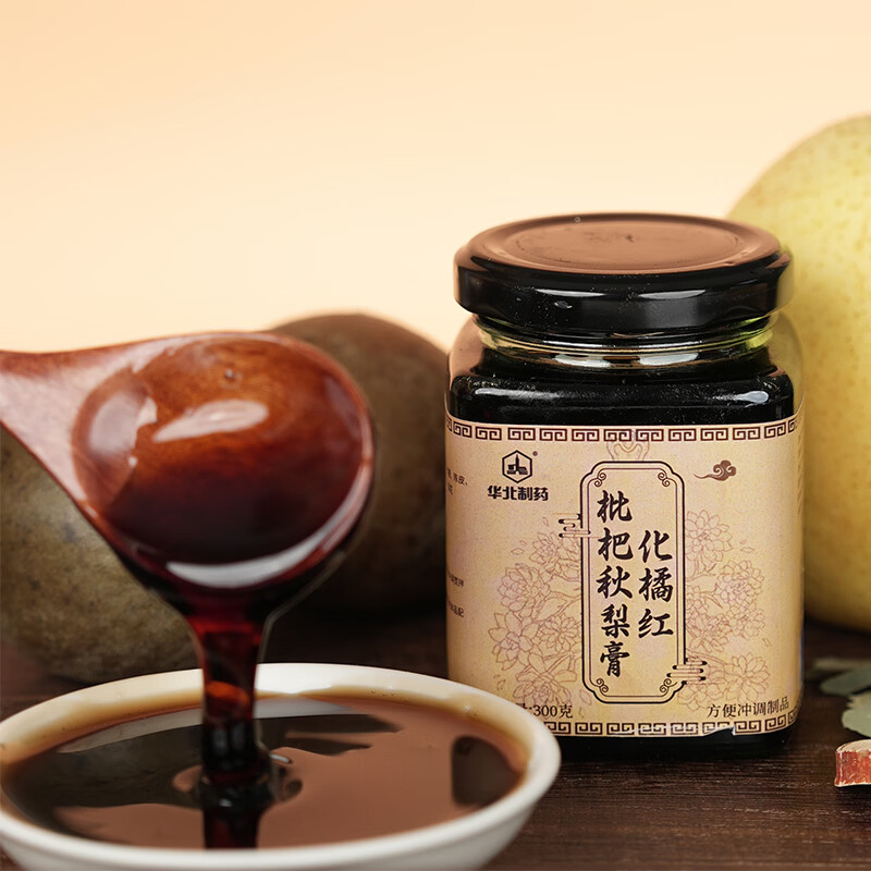 华北制药大健康秋梨膏润喉化痰护嗓化橘红枇杷秋梨膏儿童0添加成人泡水秋冬必备 【尝鲜装】 300g*1瓶