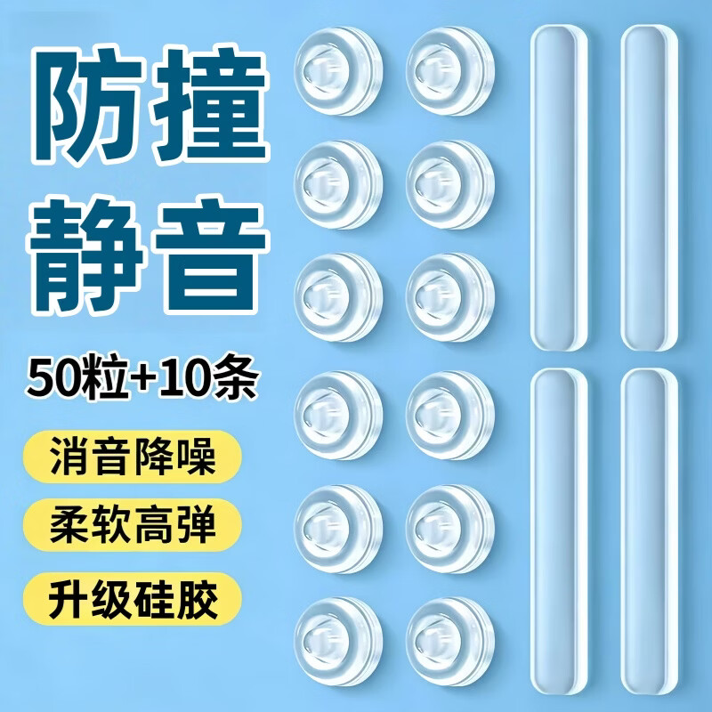 纽备丽提硅胶防撞贴PU防撞条门把手防撞神器冰箱门后防碰撞透明颗粒组合装