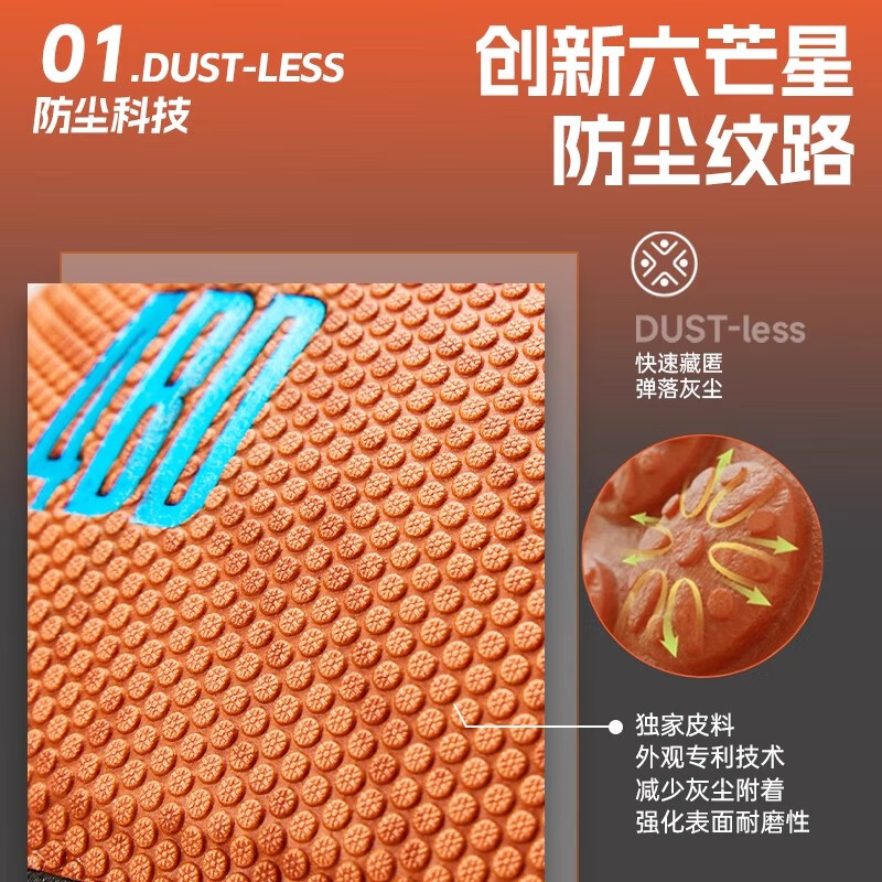 李宁(LI-NING)4BD篮球D8000成人7号吸湿防滑耐磨专业训练比赛标准学生礼物蓝球 D8000-1【六芒星颗粒丨干燥水泥地克星】 标准7号篮球