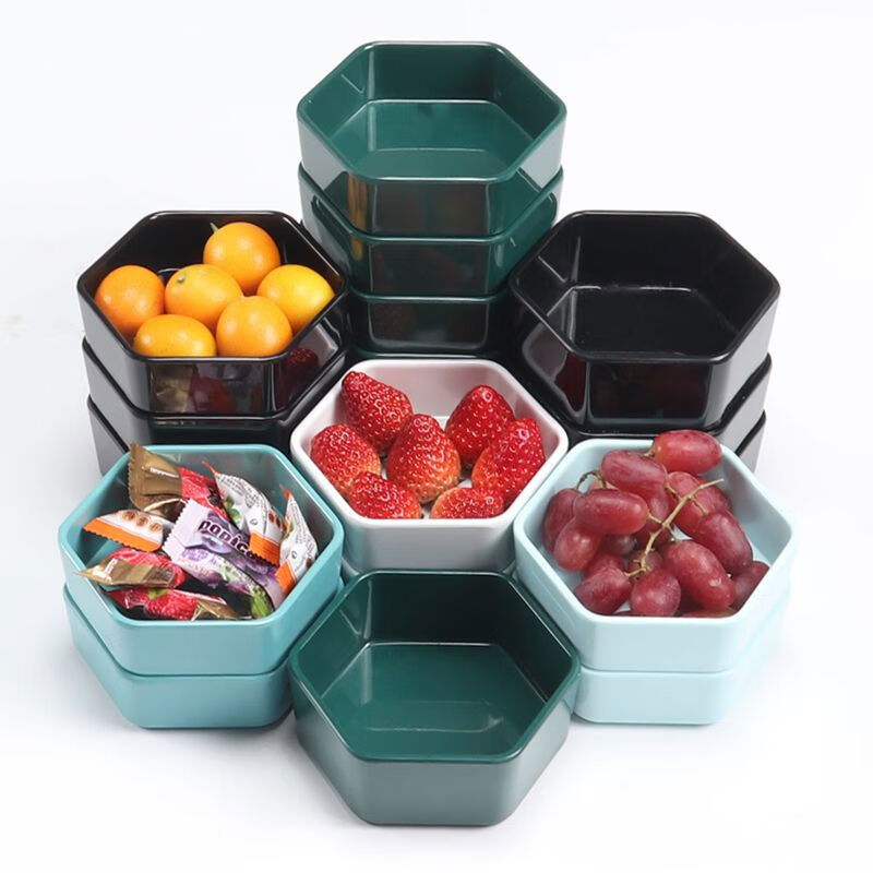 丰美特瓷网红温泉酒店自助水果盘密胺KTV果盘仿瓷小吃碟子火锅调料碟商用 商用密胺材质不是陶瓷10个装 正方形白色