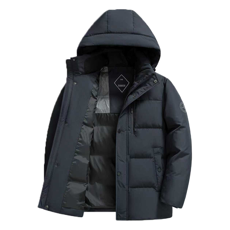 雪中飞2025新款男士鹅绒短款羽绒服冬季休闲户外简约男羽绒舒适 藏青色|5019 XL / 180/96A