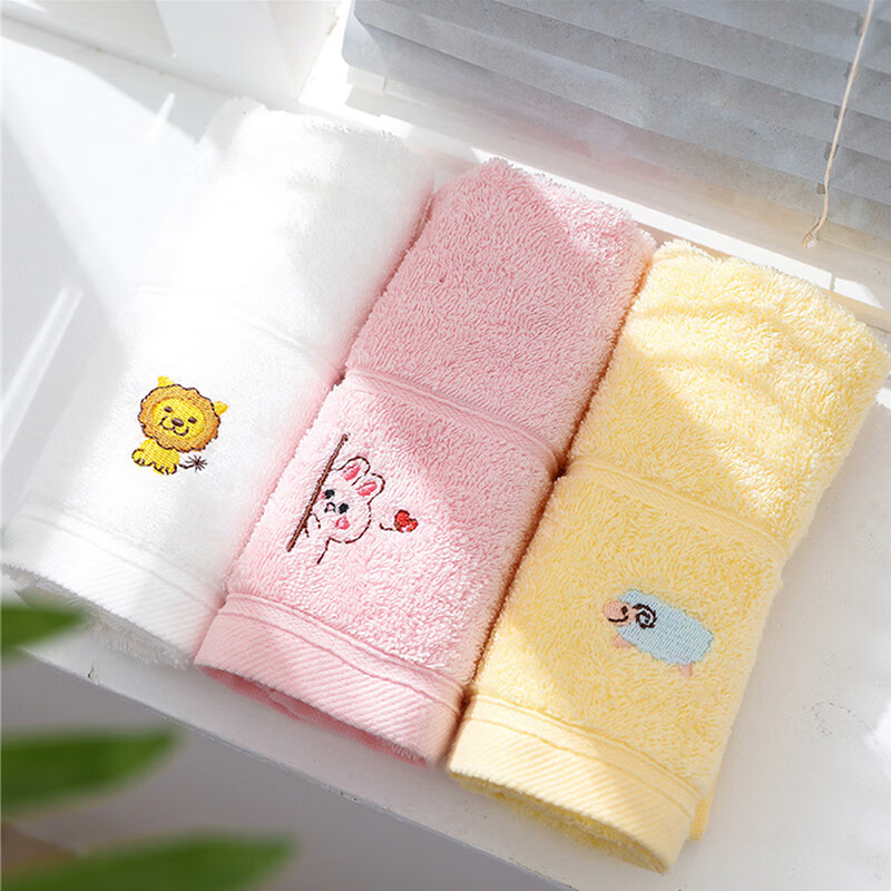 内野（UCHINO）纯棉毛巾面巾A类抑菌洗脸巾刺绣儿童巾吸水亲肤舒适TK 刺绣儿童巾（鹿+熊猫+鳄鱼）