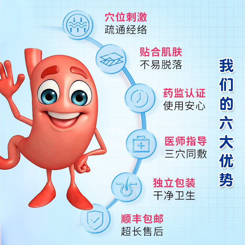 落羽希欧修棠胃食堂管反流贴反酸胃痛胃胀烧心打嗝胃炎贴胃痛  一盒体验装XXS