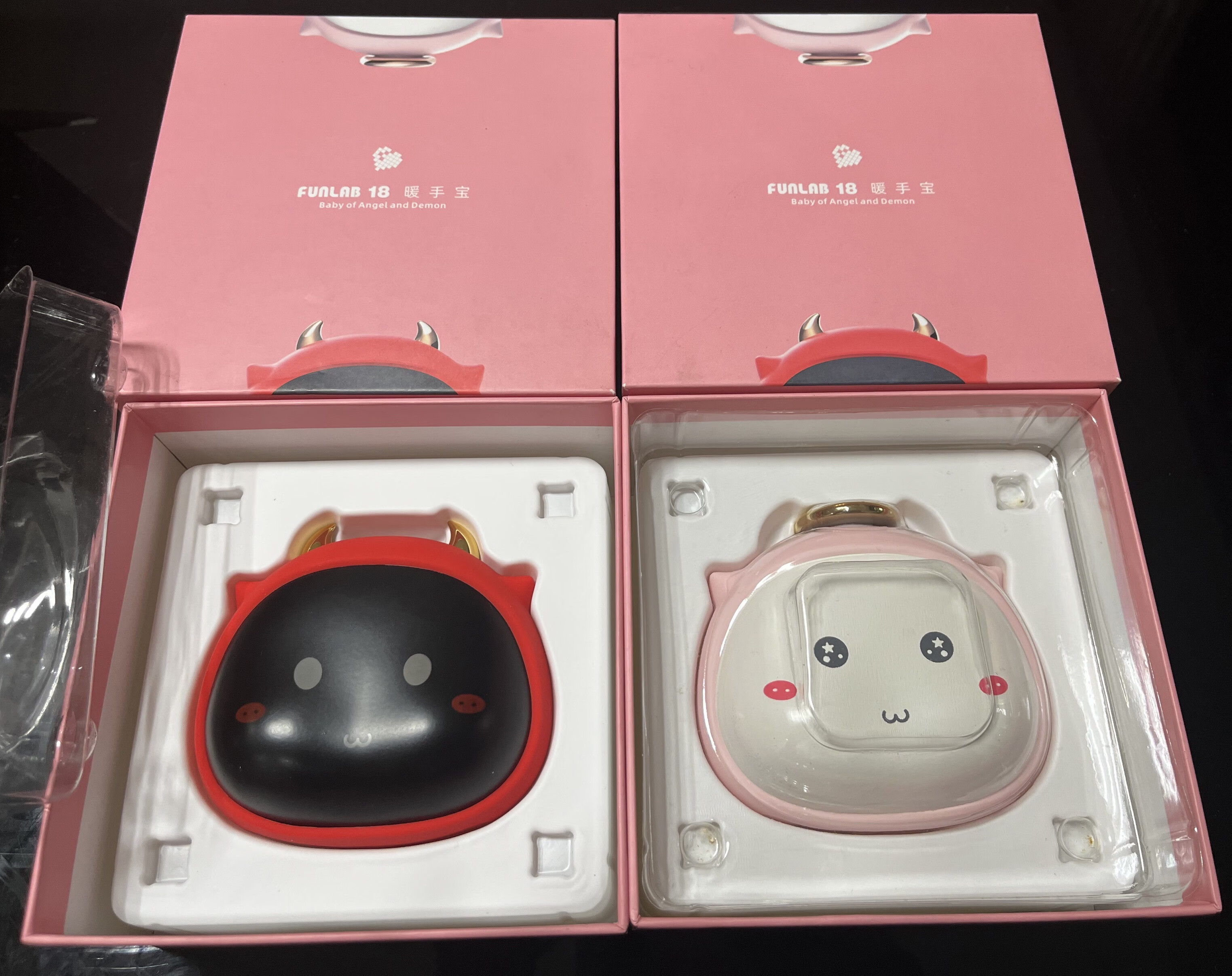 笛芳天使恶魔充电暖手宝学生礼物暖宝宝移动电源保暖用品暖手礼物神器 天使恶魔8000毫安发两个