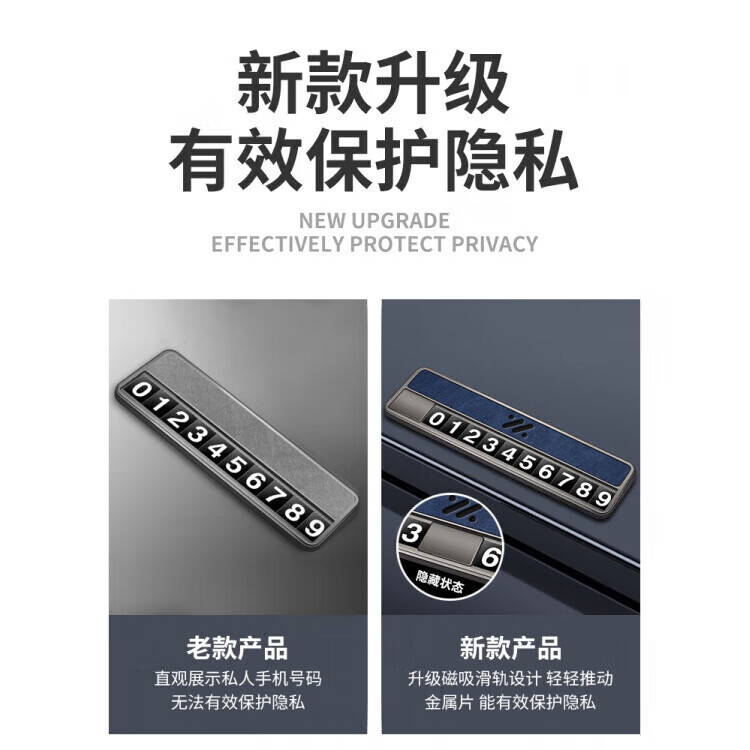 智己LS6/L6/LS7/L7专用汽车临时停车号码牌挪车电话牌移车牌隐藏 智己 橙色+5组磁吸号码