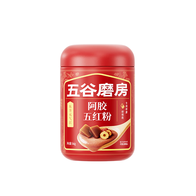 五谷磨房阿胶五红粉桃花颜红枣阿胶粉即食早餐冲饮代餐粉546g