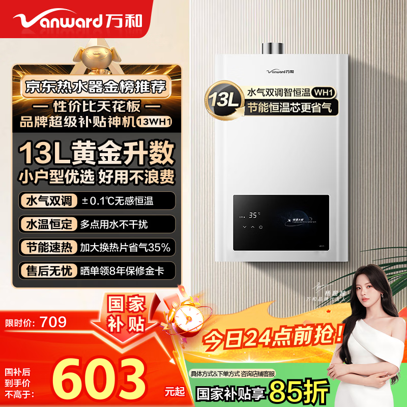 万和燃气热水器【小宇宙WH1】 13升天然气 恒温家用节能省气 防冻6重净精滤 以旧换新 国家补贴15%