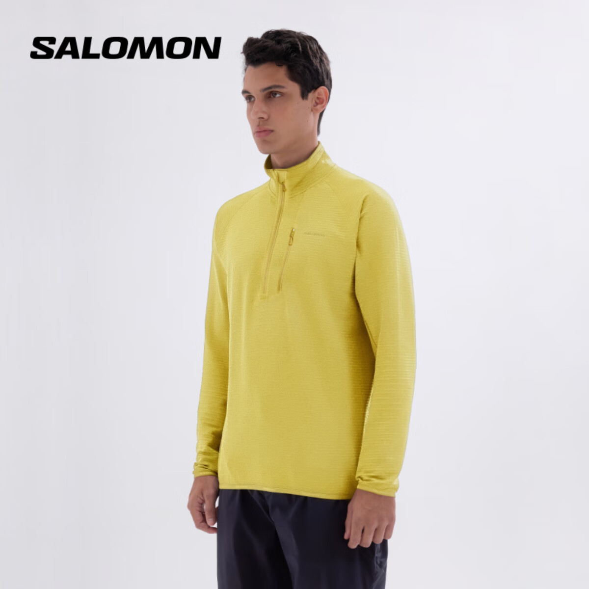 萨洛蒙（Salomon）男款 户外运动柔软舒适保暖休闲长袖卫衣 SNTIAL LIGHTWARM HZ 水芹绿 C26461 XL