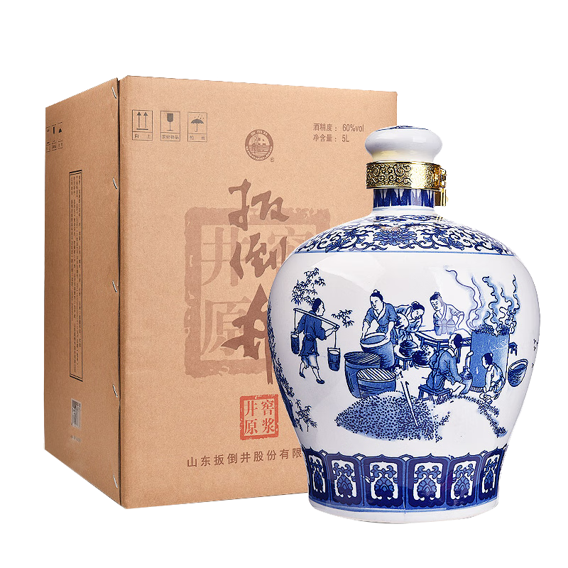 扳倒井白酒 60度井窖原浆纯粮食酿造浓香型 大容量坛装送礼自饮收藏白酒 60度 5L 1坛 （搭配原箱）