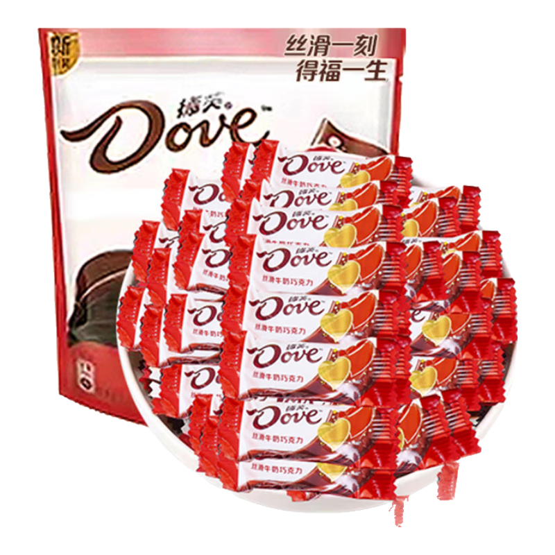 德芙巧克力散裝袋裝婚慶喜糖結(jié)婚喜宴糖果休閑零食節(jié)日禮物送女友 德芙牛奶巧克力散糖500g