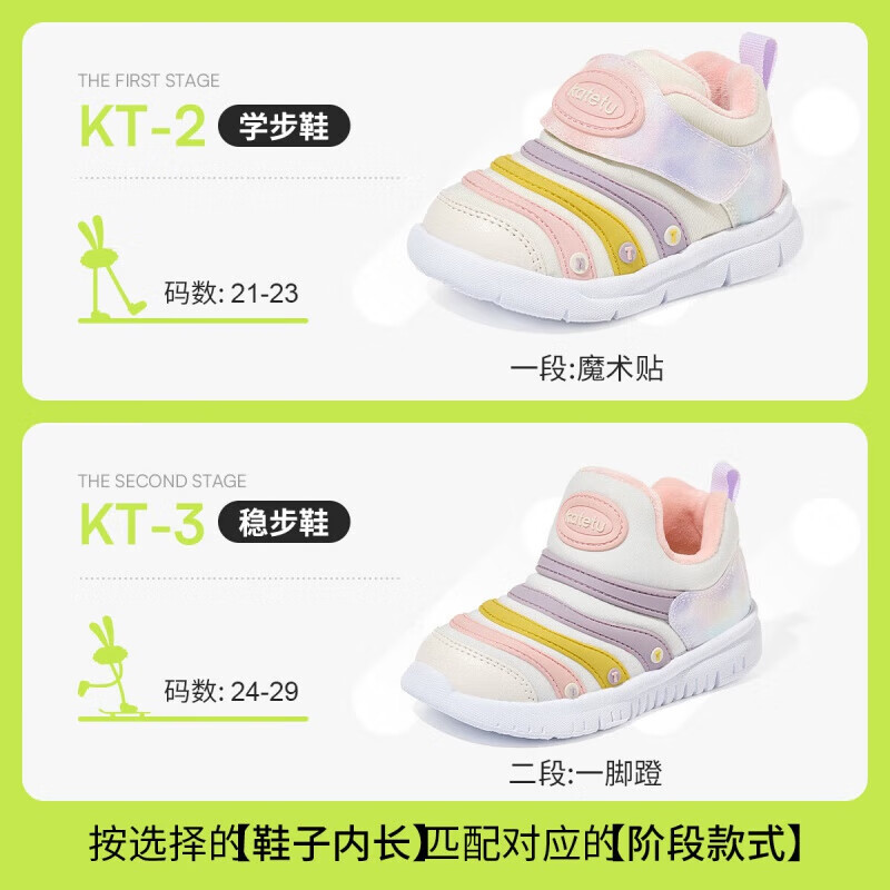 卡特兔宝宝学步鞋婴幼儿棉鞋男女童冬季加绒保暖运动鞋1-5岁童鞋 黄粉(加绒) 26 内长16.0cm 脚长15.0-15.5