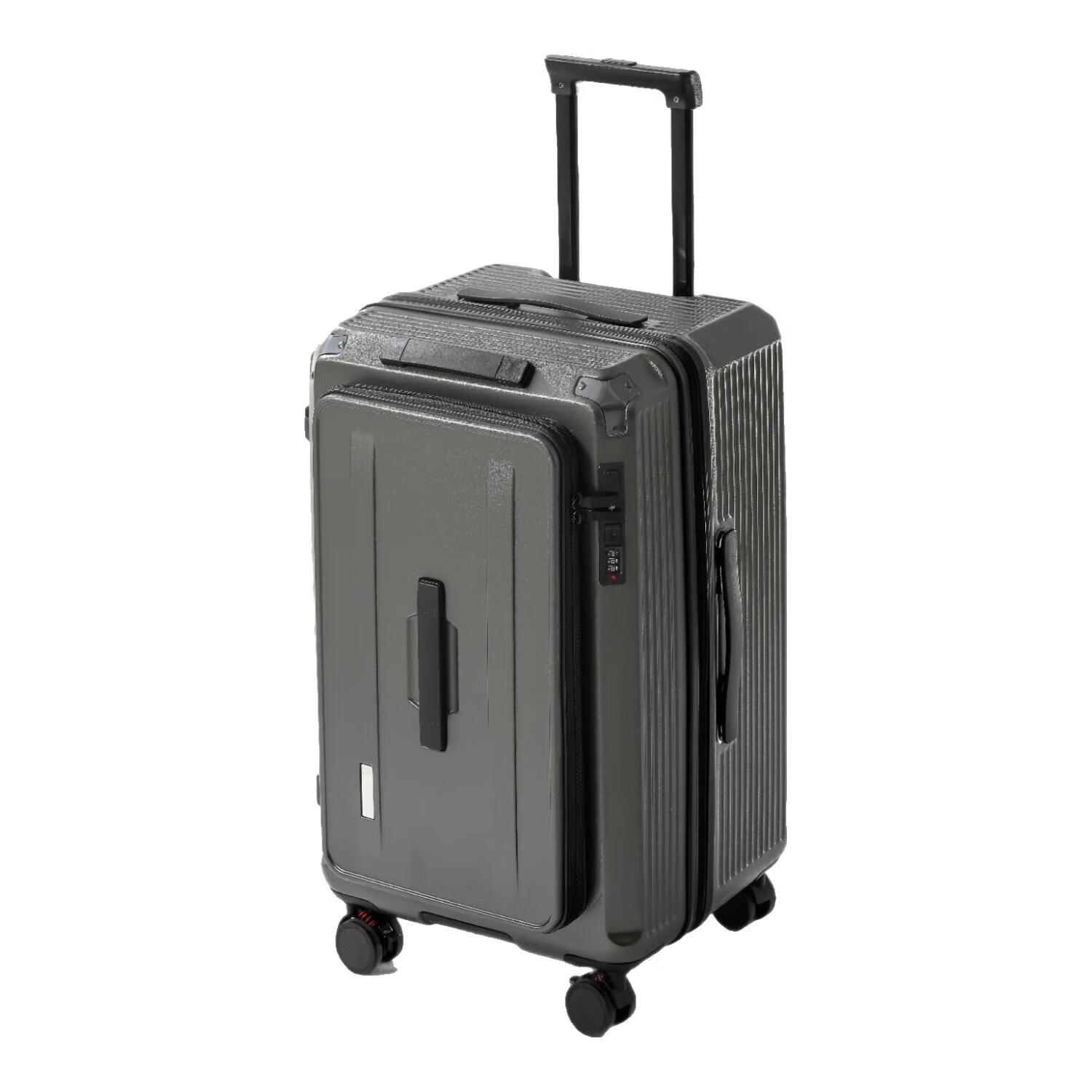 旅大侠侧开盖大容量行李箱女34寸翻盖式旅行箱可扩容30寸密码箱出国托运 枪灰色 24英寸 【1:9前开盖大深仓*可扩容25%*5轮】 旅大侠侧开盖大容量行李箱女34寸翻盖式旅行箱可扩容30寸密码箱出国托运 枪灰色 24英寸 【1:9前开盖大深仓*可扩容25%*5轮】