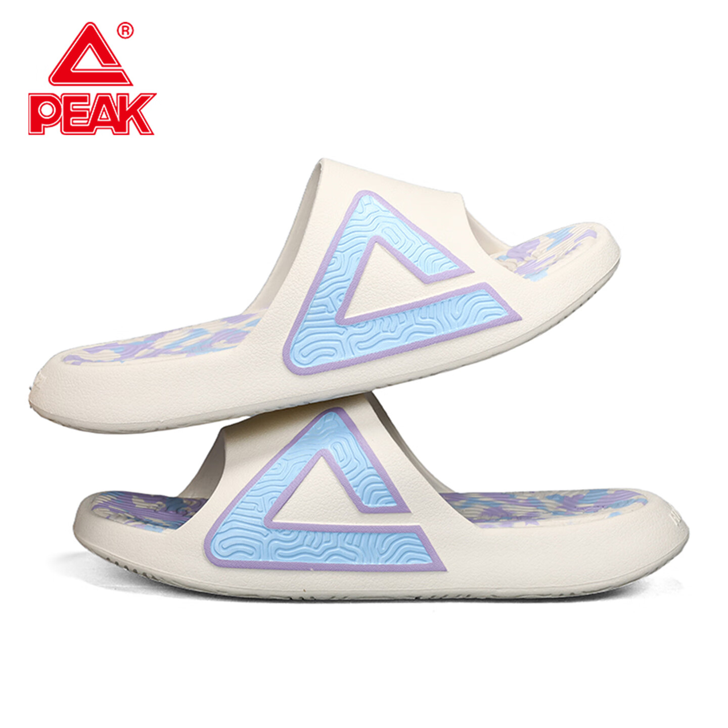 匹克态极拖鞋男鞋夏季外穿运动拖鞋篮球防滑凉拖女款户外沙滩鞋涉水鞋 帆布白色/蓝（女款） 40