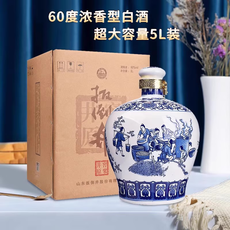 扳倒井白酒 60度井窖原浆纯粮食酿造浓香型 大容量坛装送礼自饮收藏白酒 60度 5L 1坛 （搭配原箱）