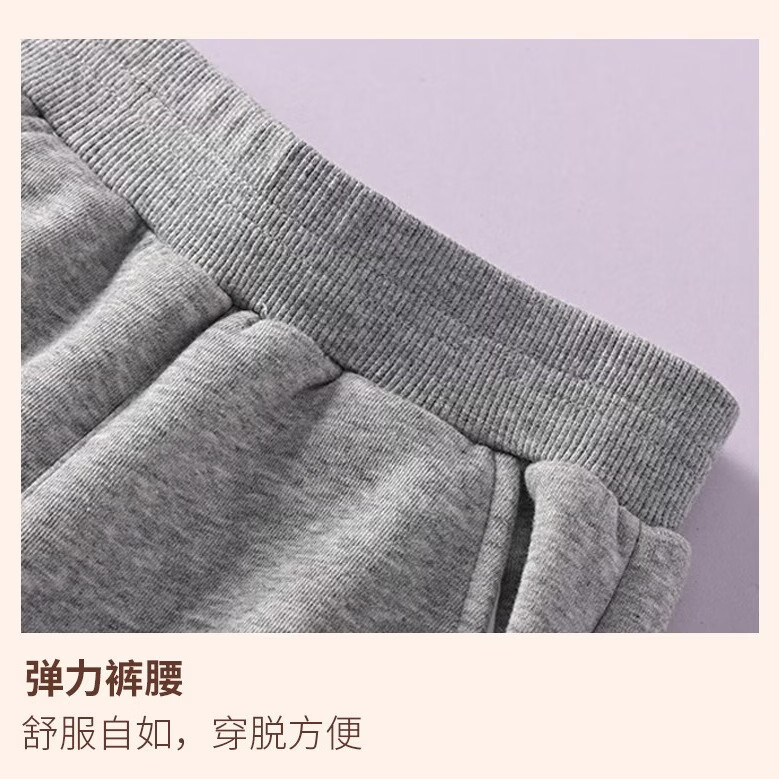 MARK FAIRWHALE2025冬季新款男女童加绒保暖羊胎绒·卫衣休闲舒适宽松卫裤套装 M青蛙人苍绿+纯色黑色 140