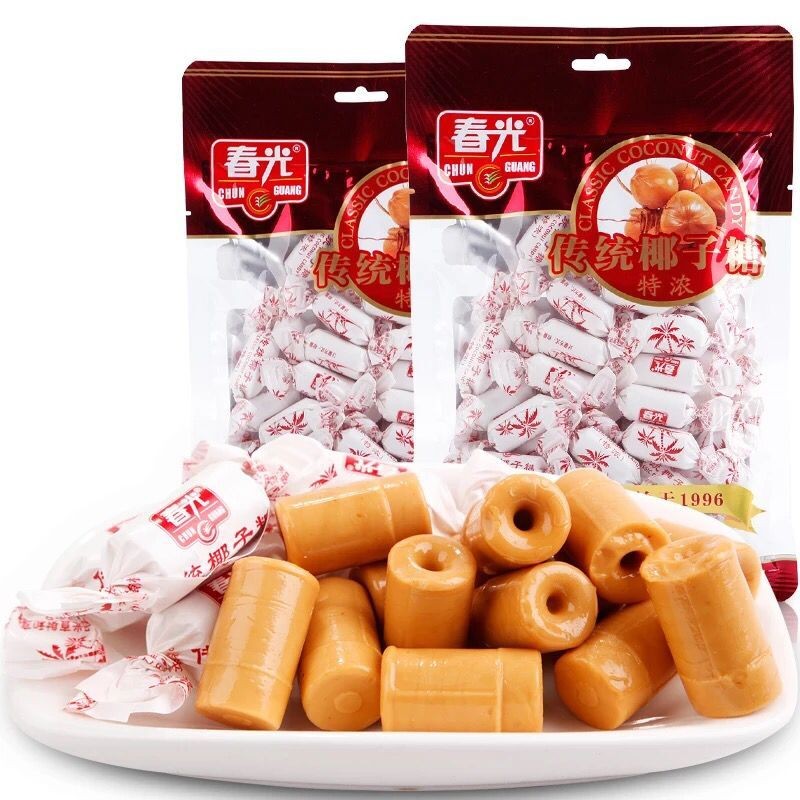 春光传统特浓椰子糖228克休闲零食硬糖结婚庆喜糖果传统特浓海南特产