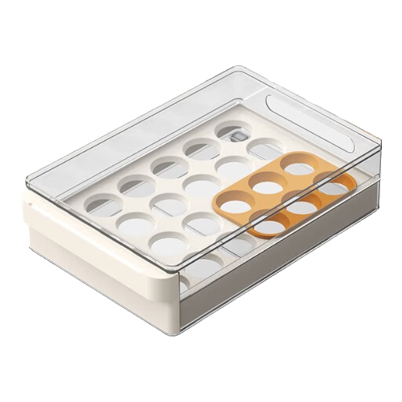 家の物語（KATEI STORY）日本抽屜式雞蛋收納盒冰箱專用食品級廚房雞蛋盒架托整理保鮮神器 2層(可收納48顆蛋)