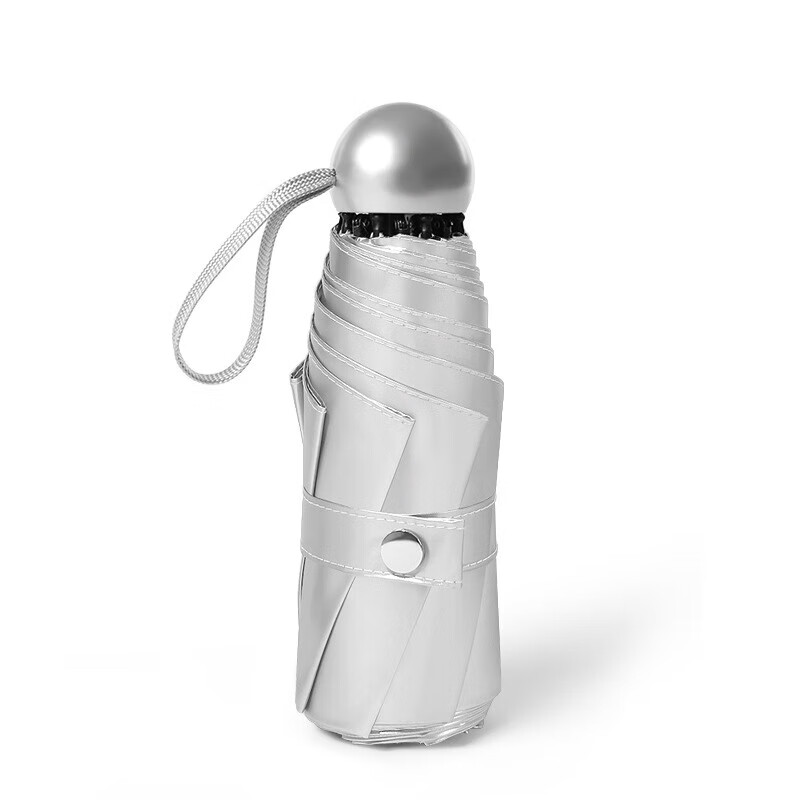 恋云【优选好物】新款钛银胶八股五折伞加大防晒折叠迷你两用雨伞 手动uv藏青(三折8骨) 21寸*8骨