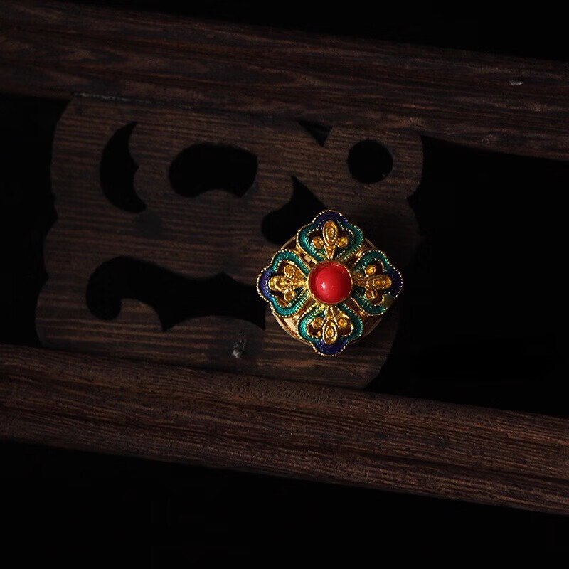 胖东来同款景泰蓝胸针新款原创手工扣领口别针古风防走光扣小旗袍