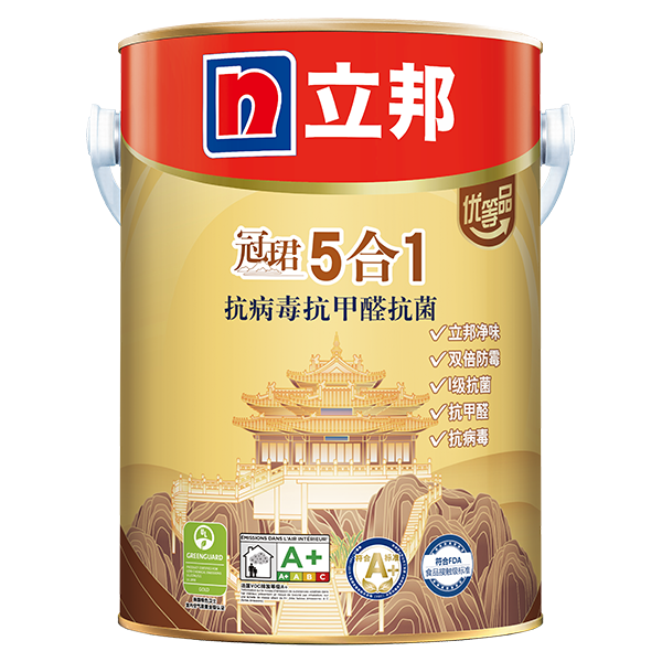 立邦【同城购】冠珺抗病毒抗甲醛抗菌5合1内墙乳胶漆 4.5L【单桶装】